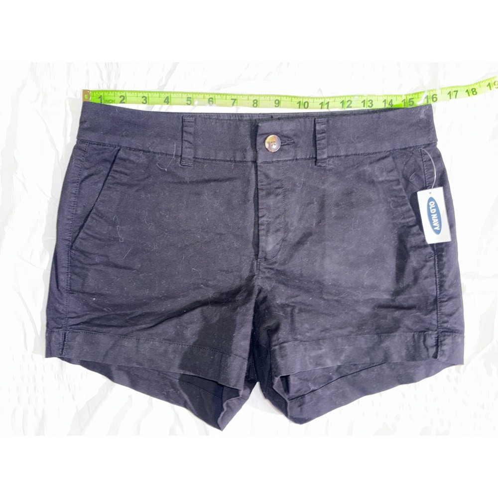 Old Navy Everyday Short Womens 6 Black Mid-Rise Chino Stretch Cotton T05-27